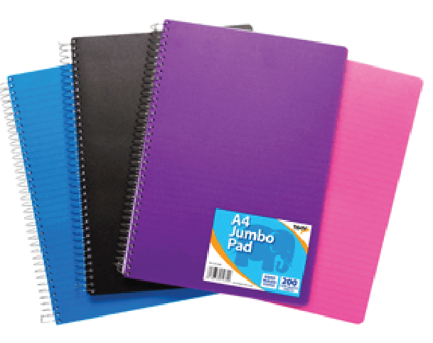 A4 Strong Notepad 10pack Feint Ruled 80 Page Lined Paper Exercise