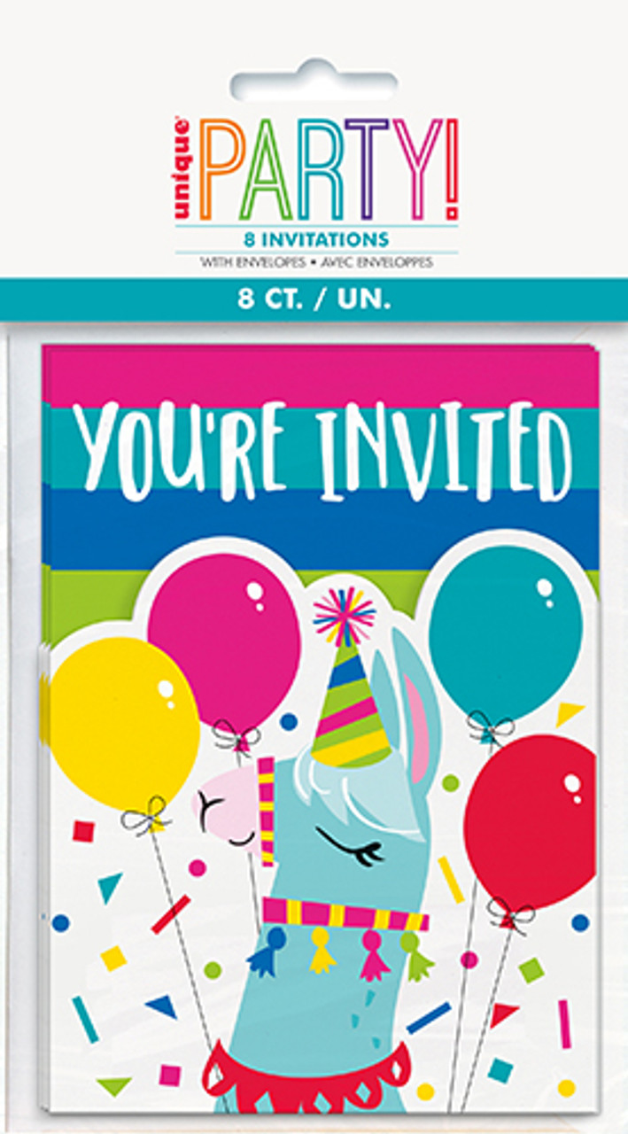 Unique Party 8 lama Party Invitation Cards