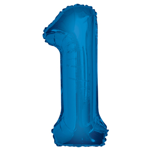 Unique Party 34 Inch Blue Glitz Number Balloon - 1