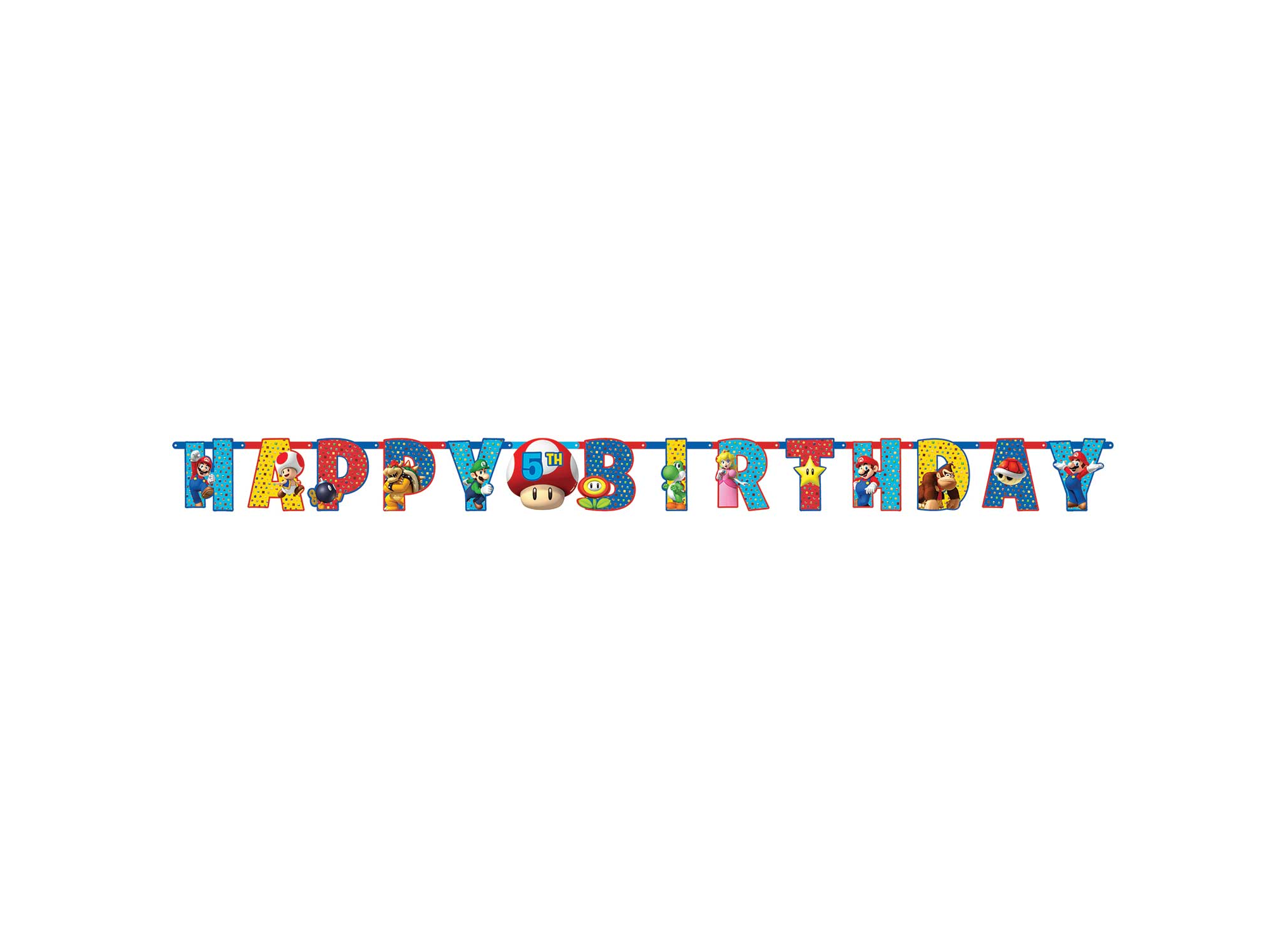 Amscan Happy Birthday Letter Banners - Super Mario