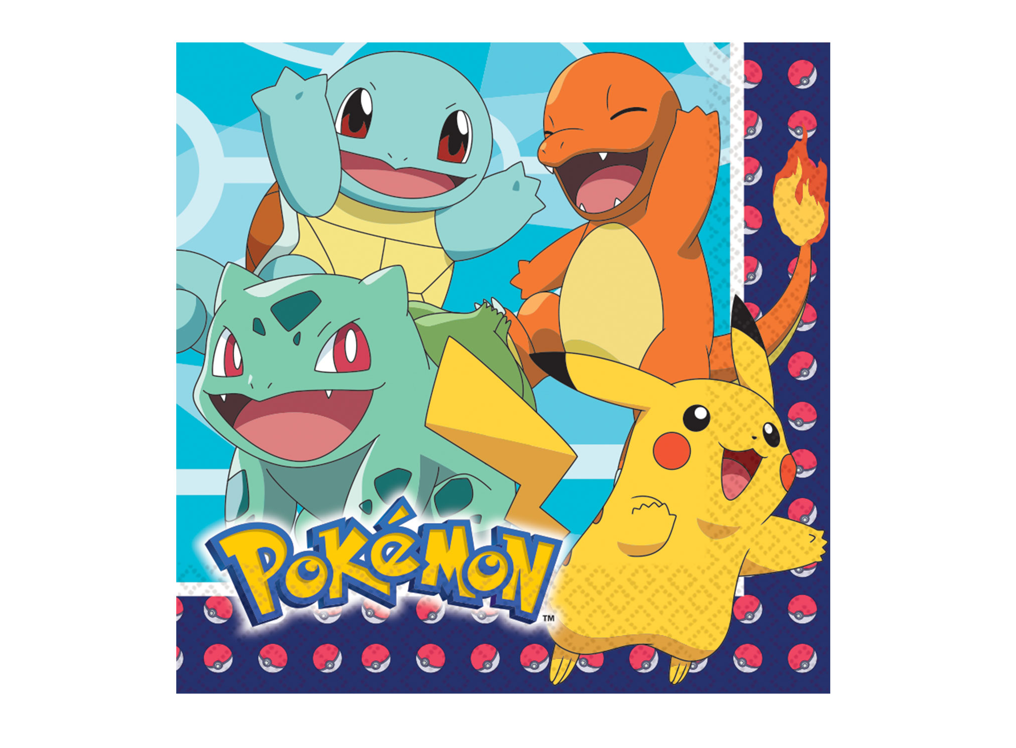 Amscan 16 Luncheon Napkins 33cm - Pokemon